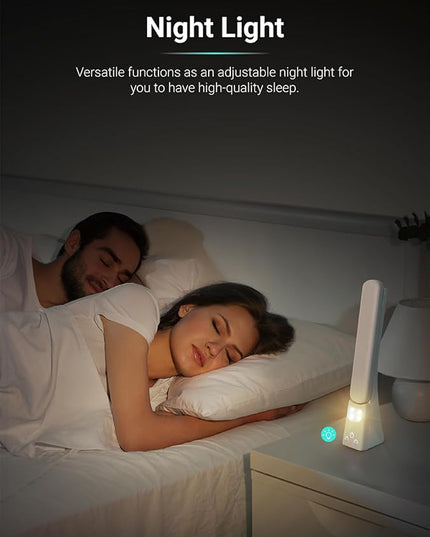 LED Desk Lamp with Night Light Foldable Portable High Brightness Eye Care Lamp. Touch Control, Rechargeable, for Home Reading Light, Office and Dormitory (White 2.0) - LeafyLoom