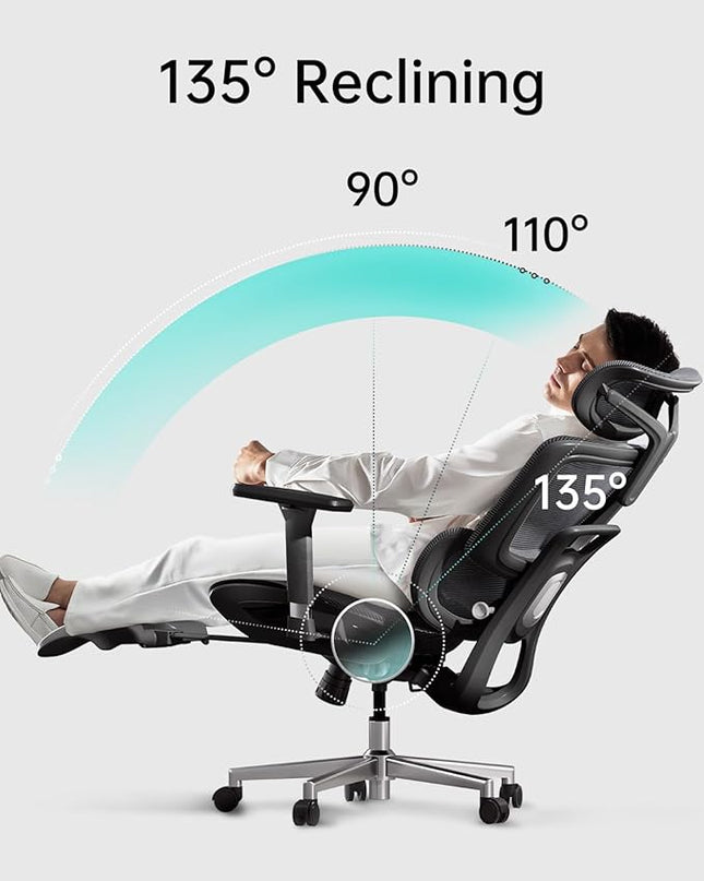Hbada Ergonomic Office Chair with 3D Adjustable Armrests, Adjustable Lumbar Support High Back for Computer Chair, Big and Tall Mesh Office Chair, Home Office Desk Chairs Black - LeafyLoom