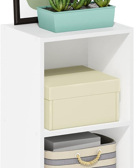 Furinno Luder Bookcase / Book / Storage, 2-Tier Cube, White - LeafyLoom