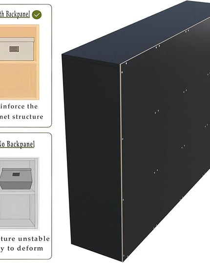 12-Cube Storage Shelf Bookcase - Wooden 3-Tier Floor Standing Open Bookshelf for Home and Office, Display Cabinet, Black - LeafyLoom