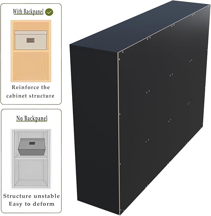 12-Cube Storage Shelf Bookcase - Wooden 3-Tier Floor Standing Open Bookshelf for Home and Office, Display Cabinet, Black - LeafyLoom