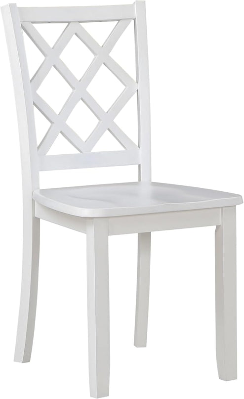 NicBex Small Kitchen Table Set for 4 Dining Table Set 5Pc Dining Set White Finish Dining Table and Four Side Chairs Set with Lattice-Back for Small Space, Apartment, White - LeafyLoom