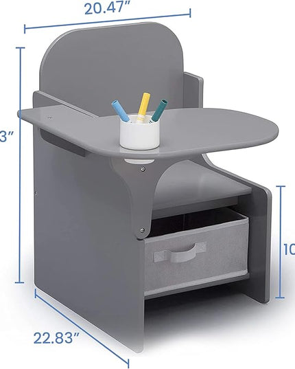 Delta Children MySize Chair Desk With Storage Bin, Grey - LeafyLoom