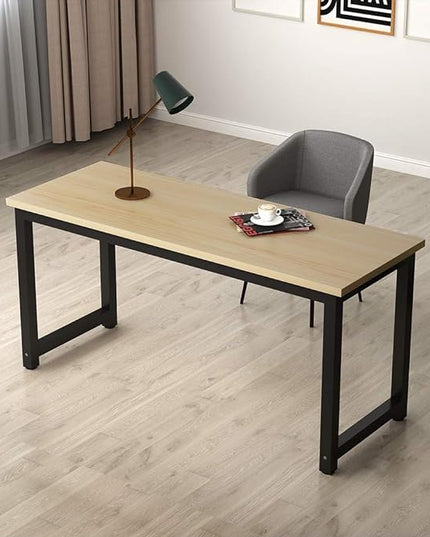 Tribesigns Computer Desk, Large Office Desk Computer Table Study Writing Desk for Home Office, Walnut + Black Leg, 63 X 23.6 inch - LeafyLoom