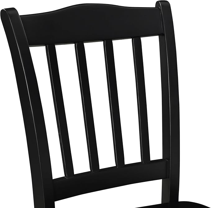 Boraam Shaker 2 Room Side Chairs, Dining Height, Black - LeafyLoom