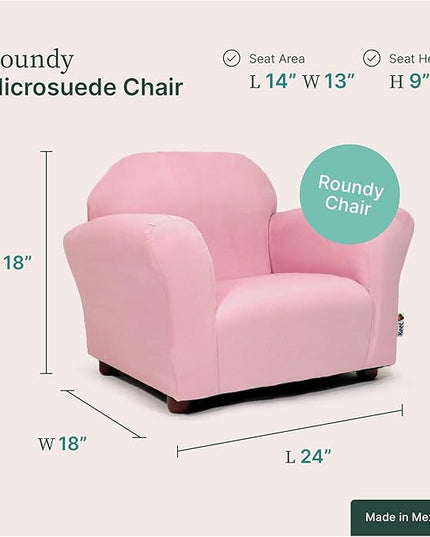 Keet Microsuede Children's Chair, 24x18x18 Inch (Pack of 1), Pink - LeafyLoom