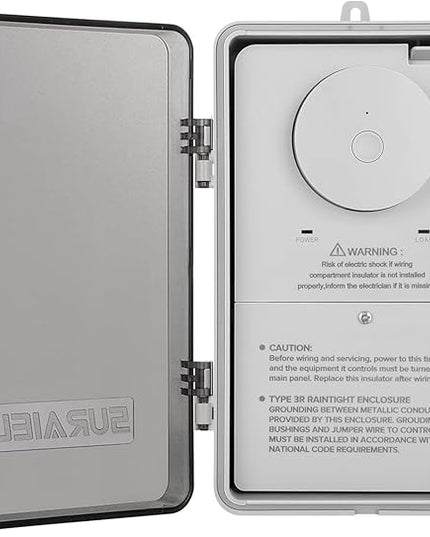SURAIELEC WiFi Pool Timer, Outdoor Indoor Smart Switch, 40 AMP, 2HP, 120, 240, 277 VAC, Heavy Duty Pool Controller Light Timer Box for Pool Pump, Water Heater, Spa, Powerful Electrical Appliances SURAIELEC