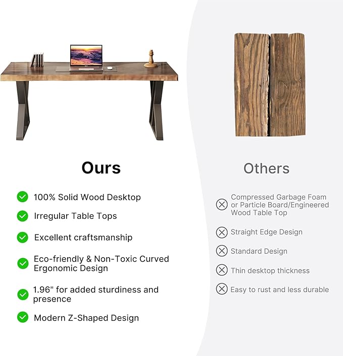 Desk / 55 inches,Solid Wood Desk Classical Style Home Office Desks/New Chinese Style Computer Table/Wooden Desk/Brown Desk (Brown-Z) - LeafyLoom