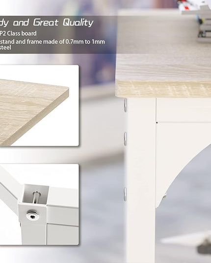 Elephance Large L-Shaped Computer Desk with Shelves, Corner Desk, Home Office Writing Workstation, Gaming Desk PC Latop Table with Storage - LeafyLoom