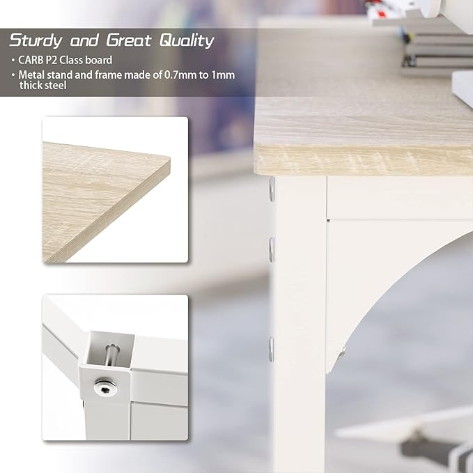 Elephance Large L-Shaped Computer Desk with Shelves, Corner Desk, Home Office Writing Workstation, Gaming Desk PC Latop Table with Storage - LeafyLoom