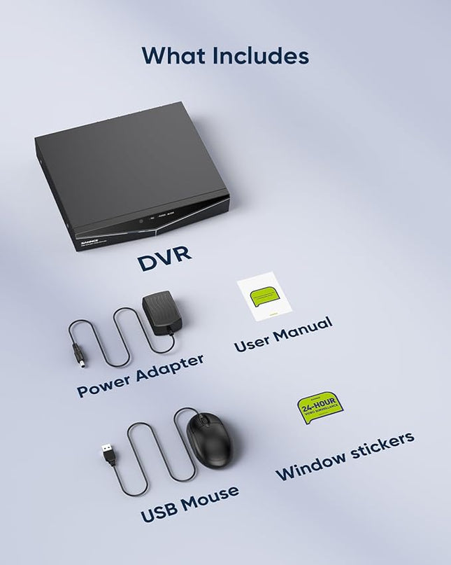 SANNCE 1080P 16 Channel CCTV DVR (NO Hard Drive), H.264+ Hybrid 5-in-1 Security Camera Recorder, Supports 2MP TVI AHD CVI CVBS Analog IP Surveillance Cameras, Remote Access, Motion Alert SANNCE