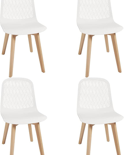 Armless Modern Chairs with Wood Legs for Living, Bedroom, Kitchen,Dining,Lounge Waiting Room, Restaurants, Cafes, Set of 4… - LeafyLoom