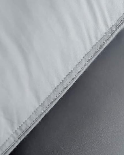 Grey Goose Feather Down Pillow for Back, Stomach or Side Sleepers 2 Pack,100% Cotton Cover Queen Size (20X30IN) Grey - LeafyLoom