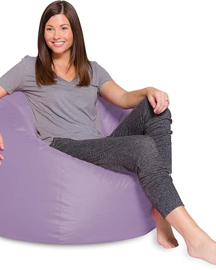 Posh Creations Bean Bag Chair for Kids, Teens, and Adults Includes Removable and Machine Washable Cover, Heather Lavender, 48in - X-Large - LeafyLoom