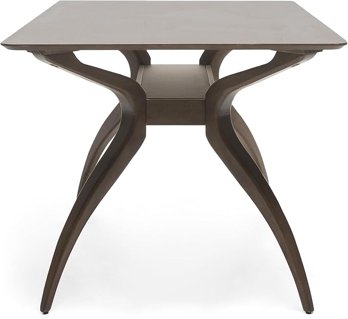 Christopher Knight Home Nissie Mid-Century Wood Dining Set with Fabric Chairs, 5-Pcs Set, Natural Walnut Finish / Light Beige - LeafyLoom