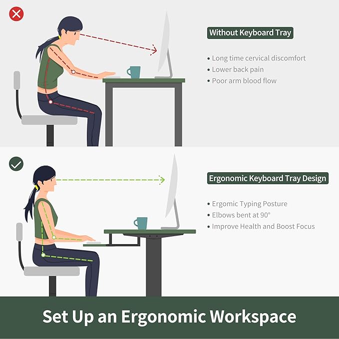 FEZIBO Standing Desk with Keyboard Tray, 63 × 24 Inches Electric Height Adjustable Desk, Sit Stand Up Desk, Computer Office Desk, Rustic Brown - LeafyLoom