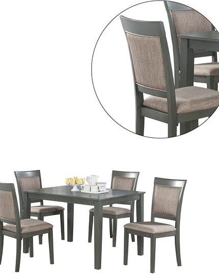 NicBex Small Kitchen Table Set for 4 Dining Room Set 5Pc Dining Room Set Dining Table with Wooden Top Cushion Seats Chairs Kitchen Breakfast Dining Room Furniture, Oak - LeafyLoom