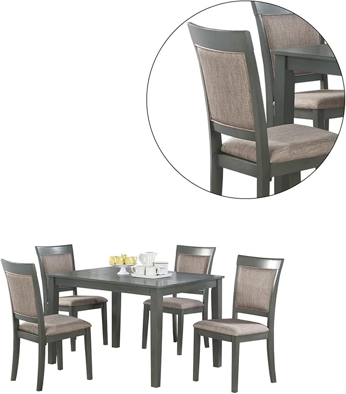 NicBex Small Kitchen Table Set for 4 Dining Room Set 5Pc Dining Room Set Dining Table with Wooden Top Cushion Seats Chairs Kitchen Breakfast Dining Room Furniture, Oak - LeafyLoom