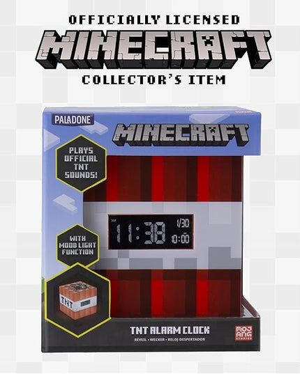 Paladone Minecraft TNT Alarm Clock, Multicolored, One Size - LeafyLoom