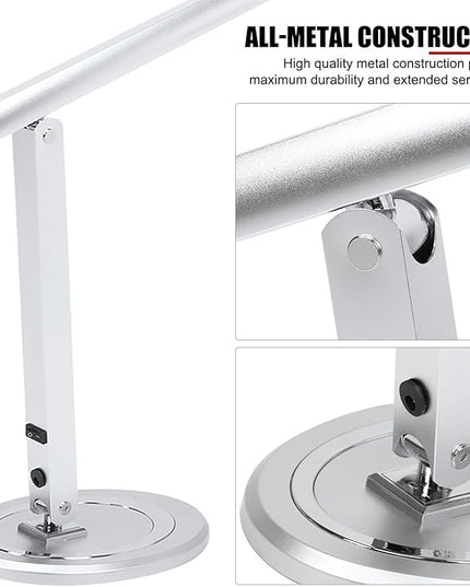 EVTSCAN 10W USB Foldable LED Desk Lamp, with 46 LEDs, 180 Degrees Adjustable Arm, Aluminium Alloy Body, Modern Eye Care LED Table Light for Home Office, for Reading, Studying, Working - LeafyLoom