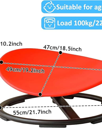 Kids Sensory Chair for Autism Kids Swivel Chair,Kids Sit and Spin Sensory Chair,Sensory Toy Chair,Carousel Spin Sensory Chair for Kids,Metal Base Non-Slip Wobble Chair Sitting Comfortably… - LeafyLoom