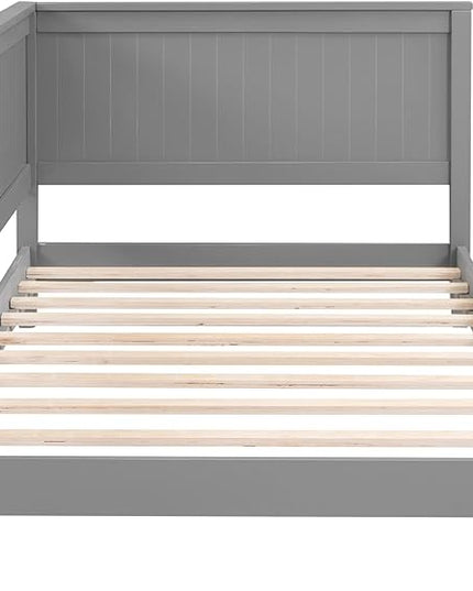 Bellemave Twin Size Wood Daybed, Wood DayBed Sofa Bed Frame for Living Room Bedroom,Solid Wood Daybed Twin Size Sofa Bed Frame with Wood Slat Support,No Box Spring Needed,Gray - LeafyLoom