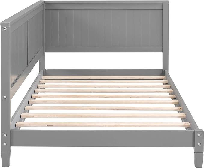 Bellemave Twin Size Wood Daybed, Wood DayBed Sofa Bed Frame for Living Room Bedroom,Solid Wood Daybed Twin Size Sofa Bed Frame with Wood Slat Support,No Box Spring Needed,Gray - LeafyLoom