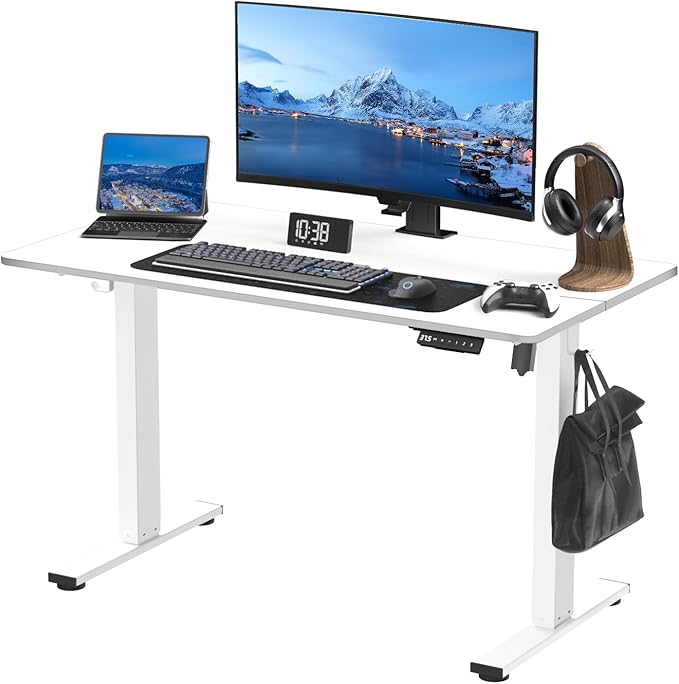 Electric Standing Desk Height Adjustable - 40 x 24 Inches Sit Stand up Desk & Memory Preset Ergonomic Rising Desks for Work, Home Office Workstation Gaming Rising Desk Study Table - LeafyLoom