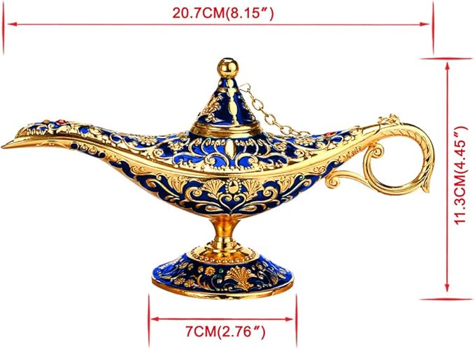 Vintage Legend Aladdin Lamp Magic Genie Wishing Light,Collectable Rare Classic Arabian Costume Props Lamp Tabletop Decor Crafts for Home/Wedding Decoration&Gift for Party - LeafyLoom