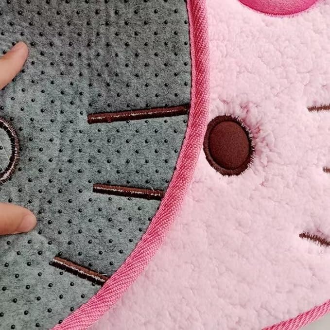 Area Rugs Kawaii Carpet Super Soft Area Rugs Cute Cartoon Kitten Face Pattern Bedroom Mats，Luxury Shaggy High Absorbent and Anti Slip - LeafyLoom