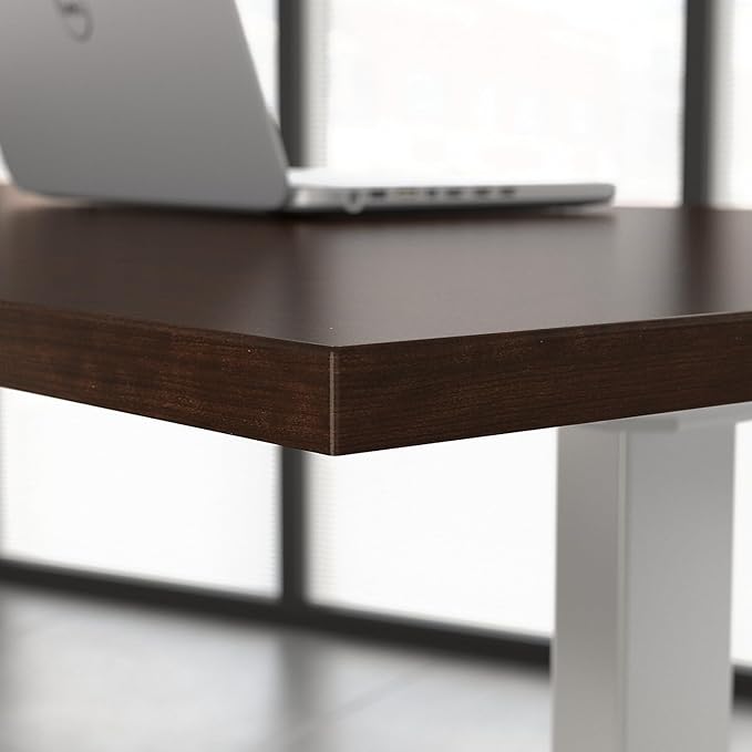 Bush Business Furniture Move 60 Series Electric Ergonomic Sit-Stand Computer Table for Home and Professional Office, 60W x 30D, Mocha Cherry - LeafyLoom