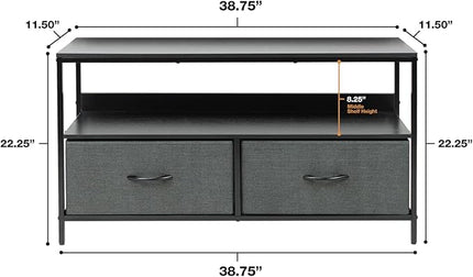 Sorbus TV Stand Dresser with 2 Drawers - Television Riser Chest with Storage - Bedroom, Living Room, Closet, & Dorm Furniture - LeafyLoom