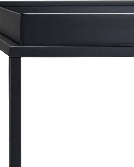 SIMPLIHOME Garner 47 inch Wide Metal Tray Top Console Sofa Entryway Table in Black, for the Living Room, Entryway and Bedroom - LeafyLoom