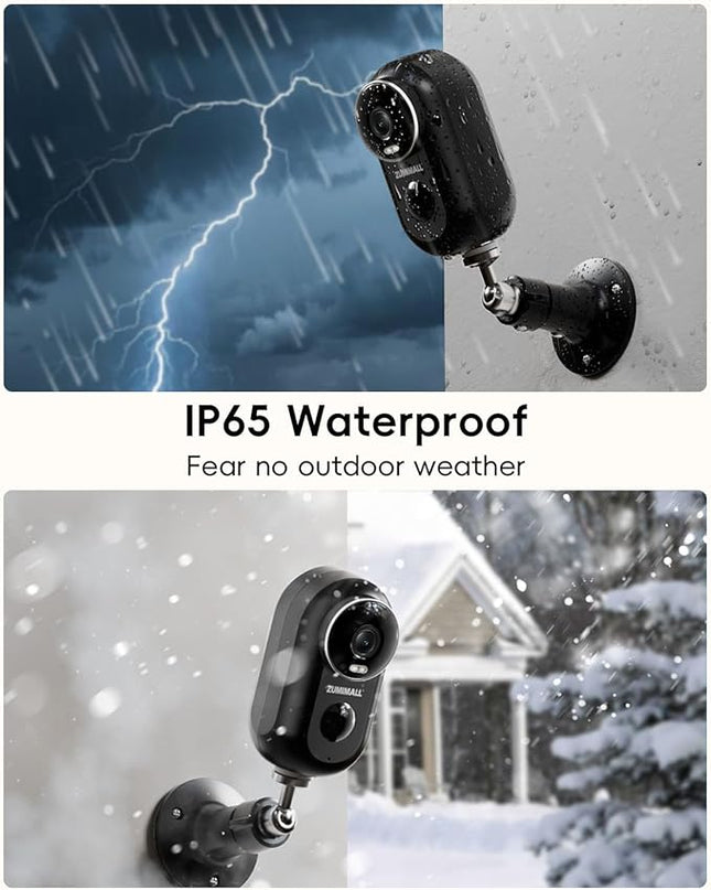 ZUMIMALL Security Cameras Wireless Outdoor,2K Cameras for Home Security, Outdoor/Indoor Camera Battery Powered, 2.4G WiFi, Magnetic Mount,3MP Color Night Vision/Siren/PIR/AI/Cloud/Alexa ZUMIMALL