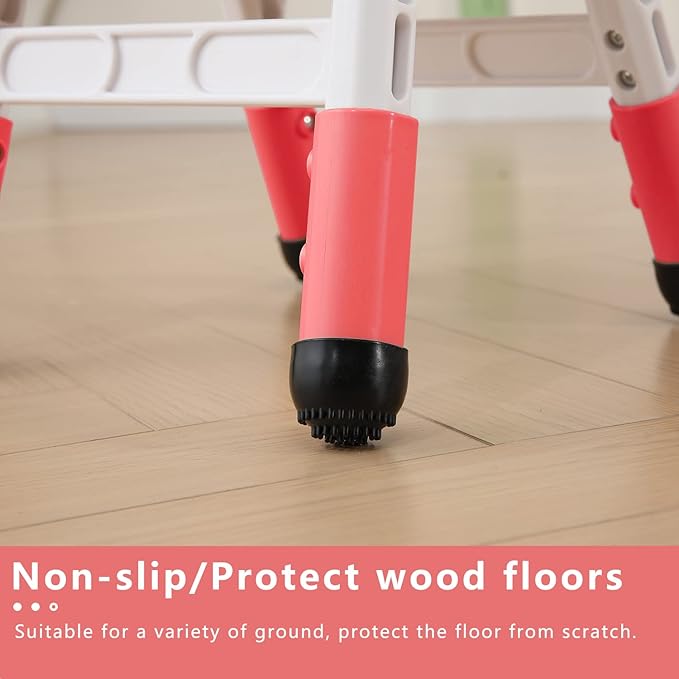 Adjustable Kid Chairs Indoor 3 Level Adjustable Suitable for Children Age 2-6. Maximum load-bearing 220LBS Suitable for Family Classroom and Nursery Child Seat Set (2-Pack-Red) - LeafyLoom