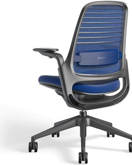 Steelcase Series 1 Work Office Chair - Royal Blue, Hard Floor Casters - LeafyLoom
