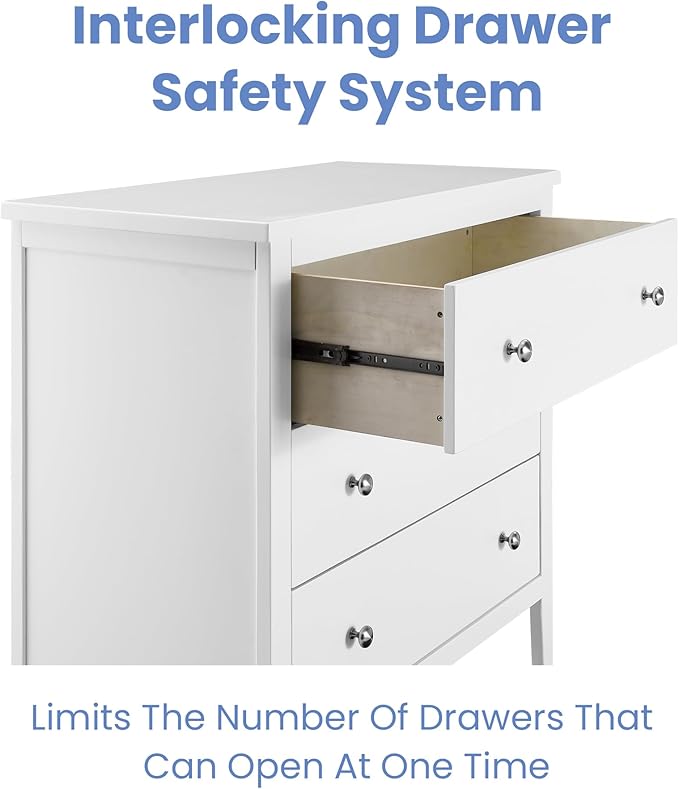 Delta Children Campbell Dresser, Bianca White - LeafyLoom