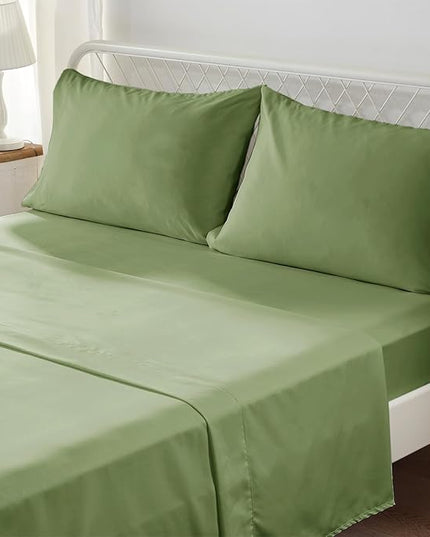 Anluoer Queen Comforter Set, Olive Green Tufted Bed in a Bag 7 Pieces with comforters and sheets, All Season Bedding Sets with 1 Comforter, 2 PillowShams, 2 Pillowcases, 1 Flat Sheet, 1 Fitted Sheet - LeafyLoom