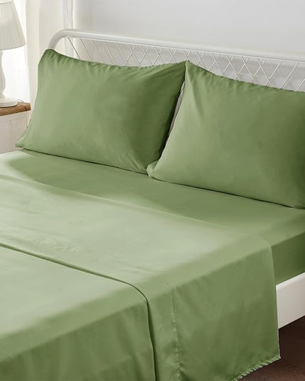 Anluoer King Comforter Set, Olive Green Tufted Bed in a Bag 7 Pieces with comforters and sheets, All Season Bedding Sets with 1 Comforter, 2 PillowShams, 2 Pillowcases, 1 Flat Sheet, 1 Fitted Sheet - LeafyLoom