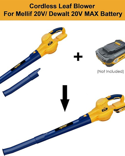 Cordless Leaf Blower, Mellif for 20V Max Lithium Battery (Battery NOT Included) Handheld Electric Jobsite Air Blower 100CFM 110MPH Powerful for Lawn Care | Snow Blow | Yard Clean - LeafyLoom