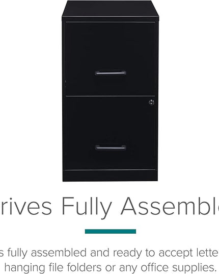 Lorell 14341 18 Deep 2-Drawer File Cabinet, Black - LeafyLoom