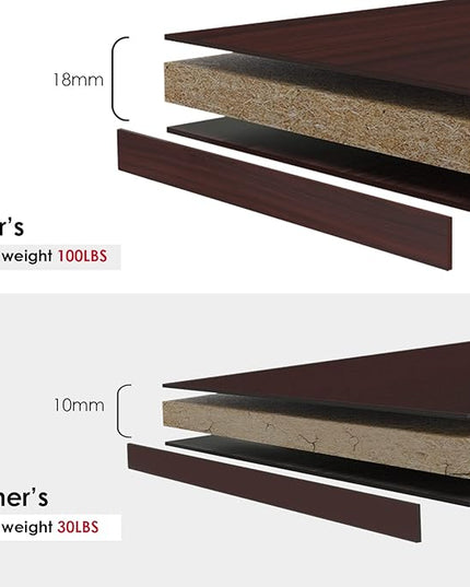 Farini Mahogany Bookshelf for Bedroom 4 Shelf Office Bookcase 48 Inches Tall Modern Wood Bookshelf for Living Room 4 Tier Wide Manga Bookshelf Library Bookcase - LeafyLoom