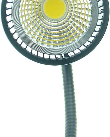 5W Clip on Clamp Gooseneck COB LED Desk Table Light lamp Cool White 19inch Neck Black - LeafyLoom