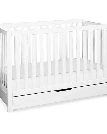 Carter's by DaVinci Colby 4-in-1 Convertible Crib with Trundle Drawer in White, Greenguard Gold Certified, Undercrib Storage - LeafyLoom