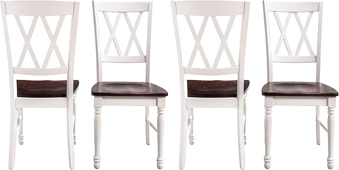Crosley Furniture Shelby Dining Chairs (Set of 4), Distressed White - LeafyLoom