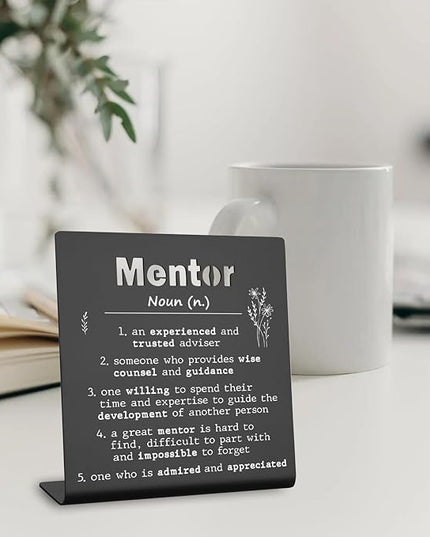 Afterprints Mentor Gifts for Women Men Thank You Gifts For Mentor Leaving Going Away Retirement Appreciation Boss, Coworker, Teacher, Counselor, Coach Office Desk Decor (black) XLK09 - LeafyLoom