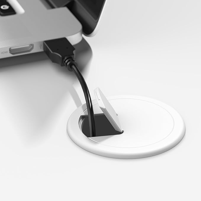 Bush Business Furniture Echo Computer Desk, 72W, Pure White and Shiplap Gray - LeafyLoom