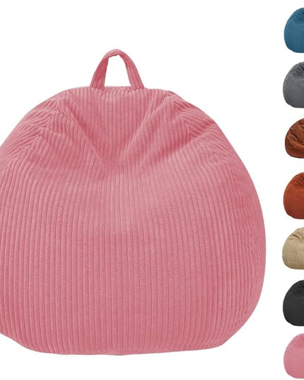 Bean Bag Chairs Cover (No Filler),Bean Bag Cover,Bean Bag for Kids,Adults,Teens-[Small 32 * 28 in]inches Pink Bean Bags - LeafyLoom