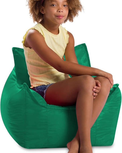 Posh Creations Structured Comfy Bean Bag Chair for Gaming, Reading, and Watching TV, Newport Chair, Microsuede - Tide Pool - LeafyLoom
