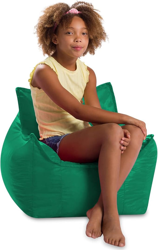 Posh Creations Structured Comfy Bean Bag Chair for Gaming, Reading, and Watching TV, Newport Chair, Microsuede - Tide Pool - LeafyLoom